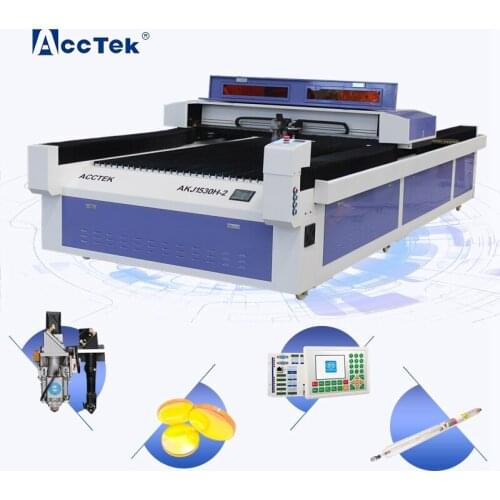 China Manufacture Acctek Metal and Nometal Cutting Machine AKJ1530H Co2 Laser Cutter