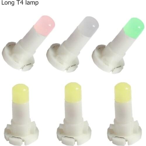 10PCS T4 T4.2 LED COB 1SMD 12V Dashboard Winding Light Bulbs Warning Indicator Light Interior Light White Red Blue Green
