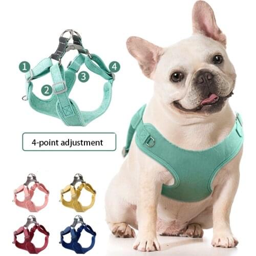 Dog Harness Pet Reflective Harness Small Dog Rope Leash Dog Harness Vest 4-section Adjustment Break Free Safety Dog Collar