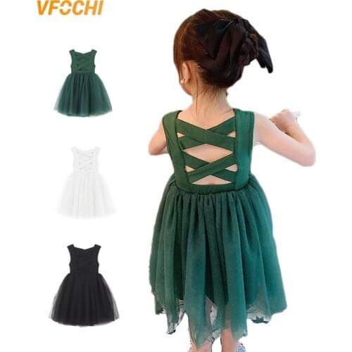 VFOCHI 2021 Girl Princess Dress Summer Girls Clothes Sleeveless Girl Party Dress Kids Dress for Girl Backless Girl Dresses