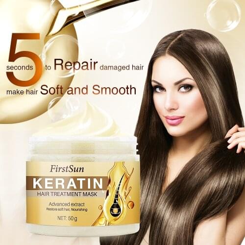 FirstSun 50ml Magical Keratin Hair Treatment Mask Effectively Repair Damaged Dry Hair 5 Seconds Nourish & Restore Soft Hair