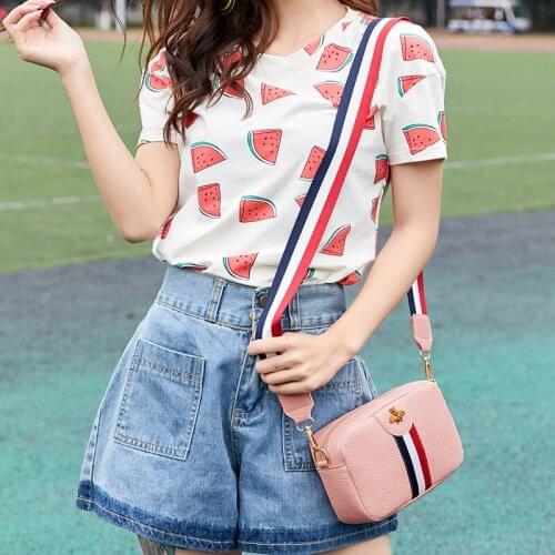 Two Pieces Bee Womens Shoulder/Crossbody Bags Stripe Zipper Fashion Belt 2021 Wholesale Lovely Mini Bags Lady Coin Purse