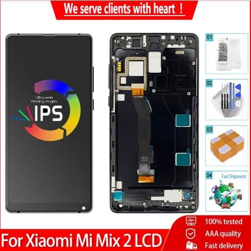 For Xiaomi Mi Mix 2 LCD Display Touch Screen With Frame AAA Quality Digitizer Assembly Replacement Parts For Xiaomi MiX2 LCD