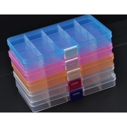 2017 Latest 15 Grids Watch Parts Box,4 Colors Grid adjustable PVC Plastic Watch Parts Storage box, Watch tools for watchmaker