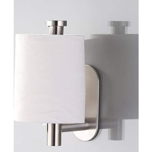 304 Stainless Steel Paper Towel Rack Nail-Free Roll Paper Holder Strong Viscose Toilet Paper Holder Non-Marking Tissue Holder