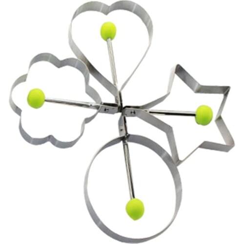 5Pcs 430 Stainless Steel Omelette Fried Egg Mold Heart-Shaped Omelette Egg Mold Heart-Shaped Omelet Ring