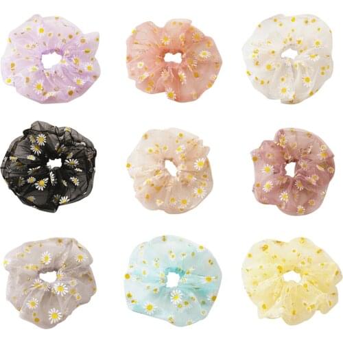 9pcs Scrunchie Hair Scrunchies Women Floral Elastic Hair Ties Ponytail Holder for Hair Bun Maker Hair Rope Bands