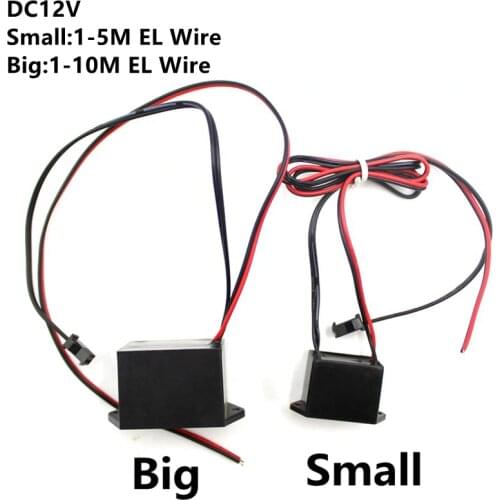 DC12V Power Supply Adapter Driver Controller Inverter For (Small 1-5M/Big 1-10M) El Wire Electroluminescent Light,DC To AC