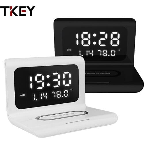 Alarm Clock Wireless Charger For Apple12 Pro For Huawei Clock Function Desk Fast Charge Multi-function 3in1 Wireless Charger