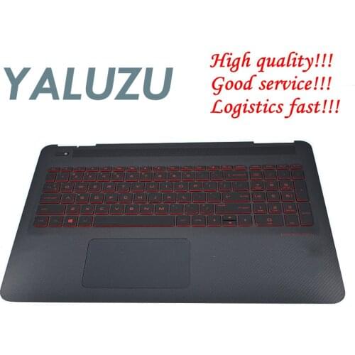 YALUZU new For HP Omen 15-AX 15-AX020CA 15-AX100 15-AX200 Palmrest Case upper cover Backlit US Keyboard with Touchpad 859735-001