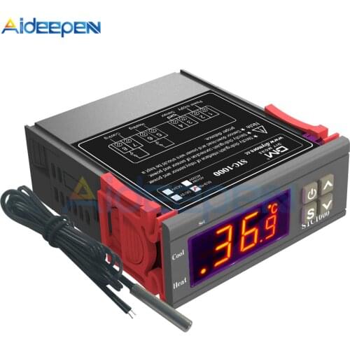 Two Relay Output LED Digital Temperature Controller STC-1000 110V 220V 12V Thermoregulator thermostat with Heater Cooler 10A