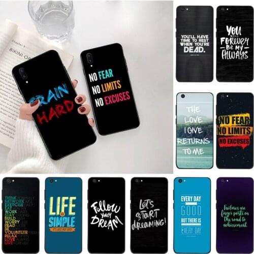CUTEWANAN Inscription Quotes Motivation DIY Painted Bling Phone Case For Vivo Y91c Y17 Y51 Y67 Y55 Y93 Y81S Y19 V17 vivos5