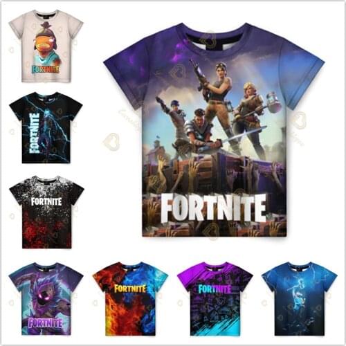 Fortnite Baby Boy Girl Cartoon 3D Print Clothes Children Battle Royale T-shirt Round Neck Cartoon Adults Kids Tee Tops