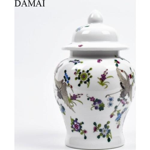 European Modern Ceramic Vase Noctilucous Painted Blue and White Porcelain Flowers Vases Living Room Desk Decoration Crafts