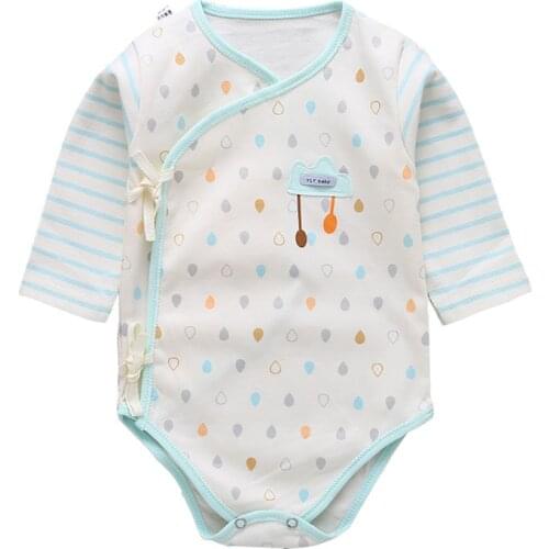 Newborn cotton onesies Newborn soft and comfortable long-sleeved dress Newborn long-sleeved romper Baby triangle