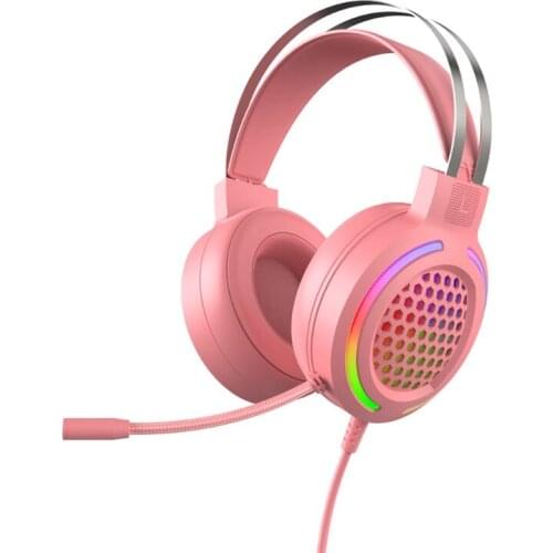 50mm Driver RGB Gaming Headset for PC Mac Laptop USB 7.1 Headphone Wired Game Microphone Headset Black/Pink/Blue