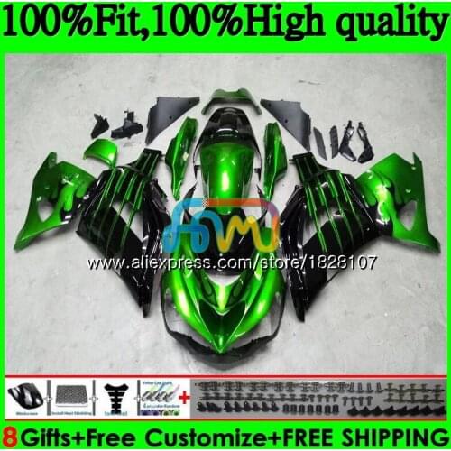Injection For KAWASAKI ZX 14R ZZR1400 ZX-14R 21BS.22 Green black ZX14R 06 07 08 09 10 11 2006 2007 2008 2009 2010 2011 Fairing