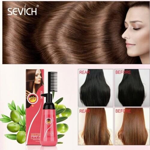 Sevich 150ml Keratin Hair Cream Natural Straightening Hairs Haircare Argan Oil Professional Hair Straight Cream With Comb Women