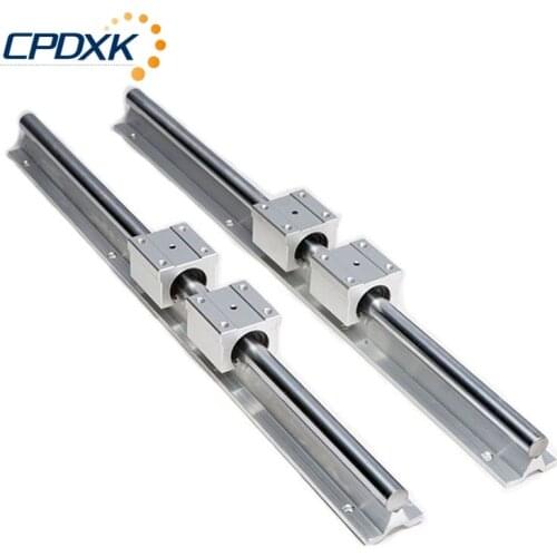 2pcs Linear Guide Rail SBR12 / SBR16 / SBR20 L1000mm+ 4pcs SBR12/16/20UU Linear Bearing Blocks For CNC Part