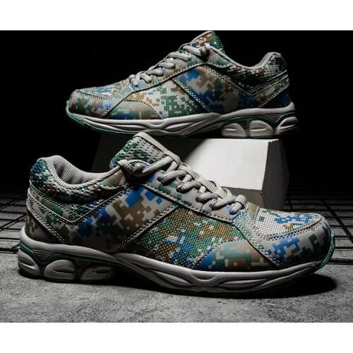 Men Outdoor Camouflage Sneakers Summer Spring Mesh Breathable Running Training Sneakers Plus Size 39-46