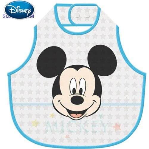 Disney baby bib cartoon waterproof rice pocket PEVA Kids sleeveless adjustable bib cartoon feeding cloth children baby apron