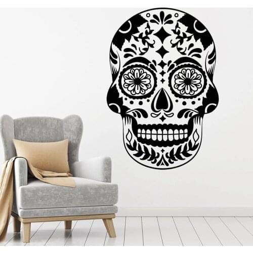 Wall Decal Terror Style Skull Symbol Mexico Pattern Vinyl Window Stickers Bar Man Cave Party Club Interior Decor Art Mural M782