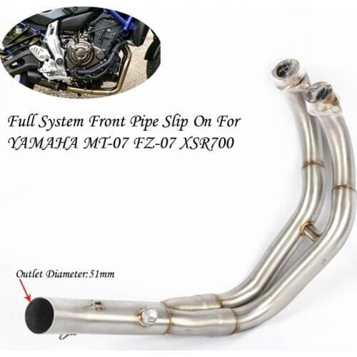For Yamaha MT07 FZ07 XSR700 Motorcycle Full Exhaust System Tracer Headers Link Middle Pipe Slip On Escape Moto for 51mm Exhausts