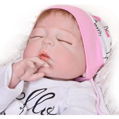 Realista Silicone Reborn Baby Menina 23'' Newborn Baby Dolls Full Vinyl body bebe reborn Wear Infant Clothes Kids Playmates