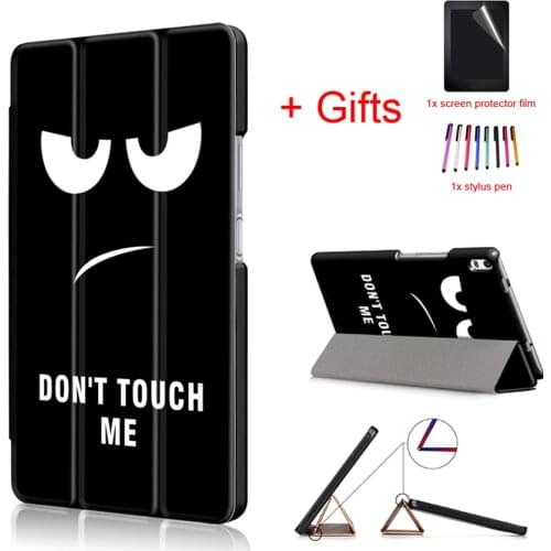 Folding PU leather cover case for Lenovo TAB 4 8" Plus TB-8704N/TB-8704FTablet cover for lenovo Tab 4 8 plus case+film+stylus