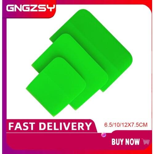 3pcs/set green soft PPF Scraper vinyl wrap carbon fiber film sticker pasting tool car wrap window tint cleaning tool B72G