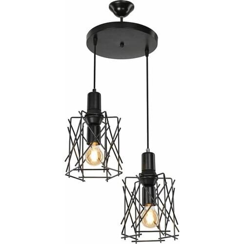 Mixed 2 Circle Black Chandelier special indoor lighting suitable for every multi-purpose room
