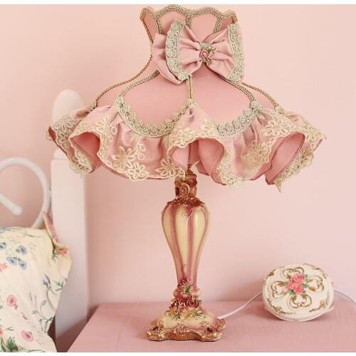 Modern Pink Table Lamps for Bedroom Girl Princess Desk Lamp Living Room Led Stand Light Fixtures Home Lighting Wedding Decor E27