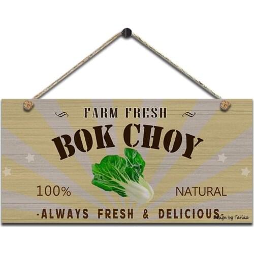 Farm Fresh Bok Choy 100% Nature Always Fresh and Delicious Poster Funny Art Decor Vintage Aluminum Retro Metal Tin Sign 20x30cm