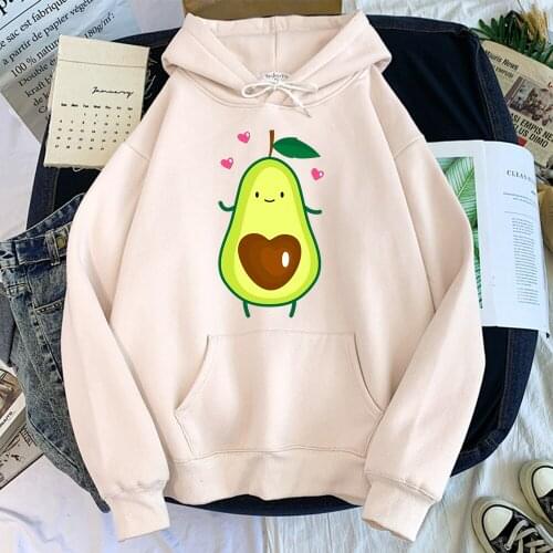 Hoodies Lovely Cartoon Avocado Printing Hoodie Female Plus Size Fashion Pullover For Women Aesthetics Winter WomenS Sweatshirt