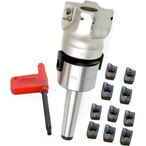 MT2 FMB22 M10 50mm 400R Face Mill Arbor Shell End Mill Cutter 4 Flutes Arbor Morse Taper Tool Holder W/ APMT1604 Carbide Inserts