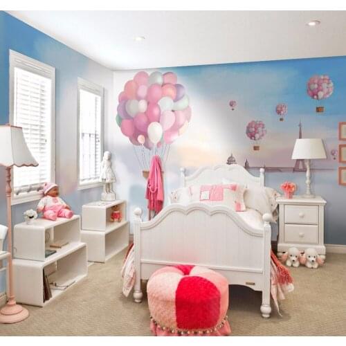 Tuya Art free shipping discount pure pink ballon dream poster mural wallpaper for girl bedroom wall decoration wholesale
