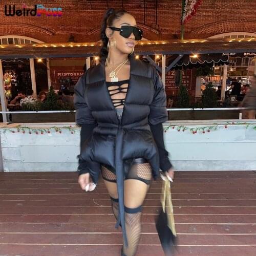 WEIRD PUSS Women's Black Down Jackets