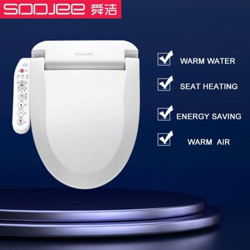 ZJ-BS808 Soojee factory supply Smart toilet seat Electric Bidet cover heat double nozzle cleaning with warm air