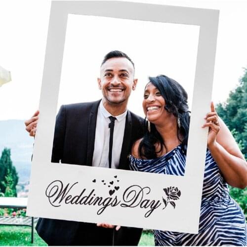 1PC Romantic Wedding Photo Frame For Picture Wooden Clip Paper Picture Holder Wedding Wall Decor Graduation Party Booth Props