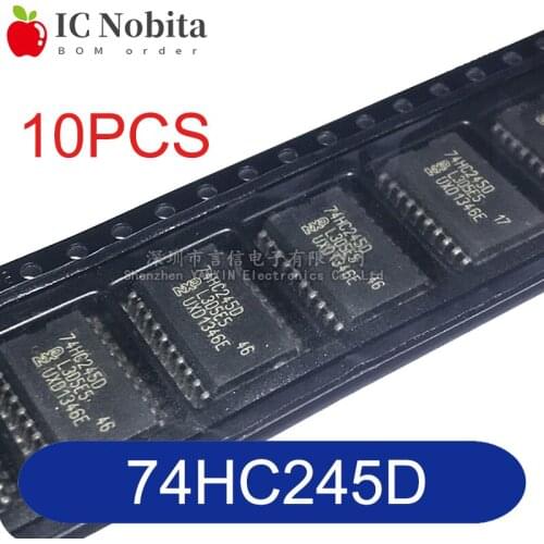 10PCS ICN74HC245 SM74HC245D 74HC245 74HC245D Wide Body 7.2MM SOP20 IC New