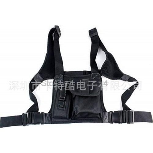 10pcs/lot Walkie talkie Chest Pocket Backpack Black for Ham CB Radio very convenient carry bag