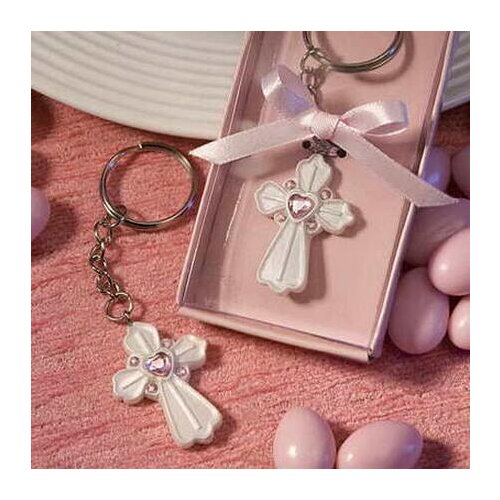 100pcs Pink Cross Design Favor Saver Key Chain Favors party favor wedding favor and gift DHL Fedex Free Shipping