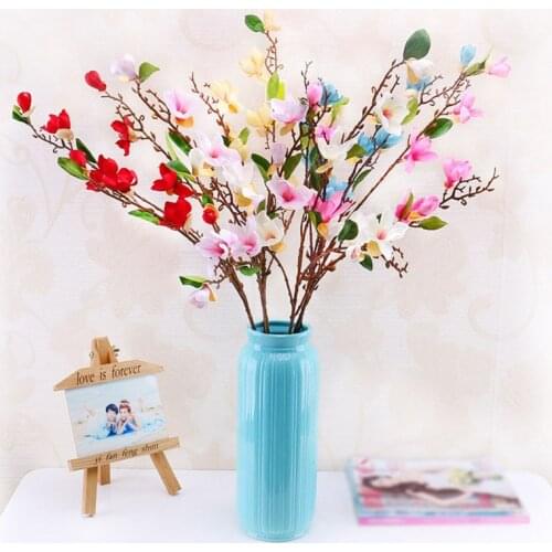 2pcs/lot 10 heads real touch artificial magnolia branch simulation flower home wedding decorative fake silk flower bouquet