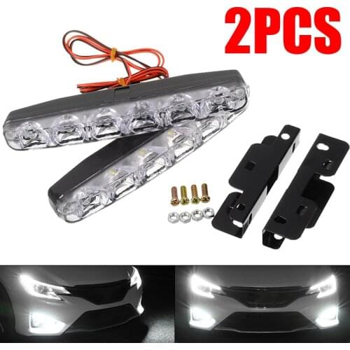 2019 New 2pcs/set 6 LED 12V Daytime Driving Running Light DRL Car Fog Lamp Waterproof White 6000K Car Light Source