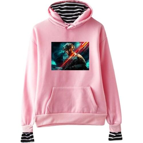 2021 Harajuku HIP HOP Battlefield 2042 2D Print Fake Two Pieces Hoodies Tops Women Sweatshirts K-pops hooded Harajuku