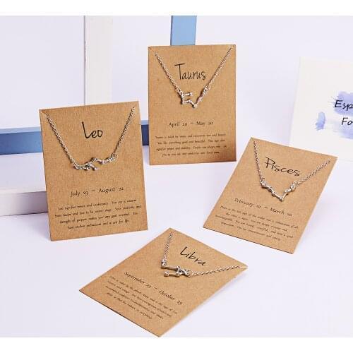 7@# 1Pcs Fashion Virgo Neck Chain Necklace Twelve Constellations Party Favors Color Link Choker Male Female Accessories Fashion