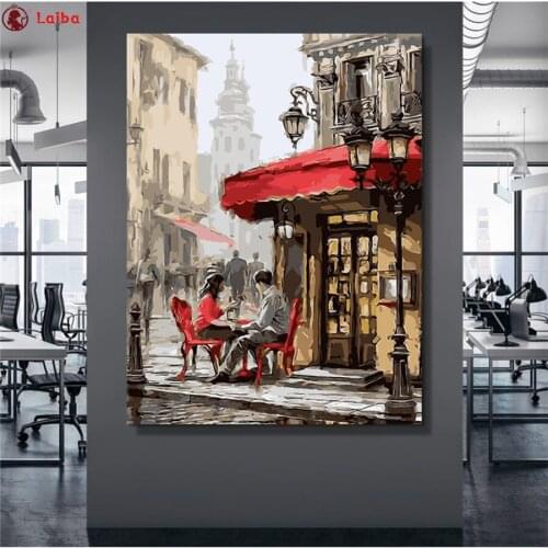 Diamond Painting Abstract art, urban street couple Rhinestone 5D DIY Diamond Embroidery,Cross Stitch,diamond Mosaic Sale