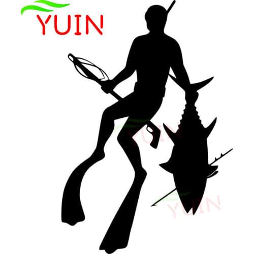 Harpoon Fishing Diving Car Decal Classic Decorative Personality PVC Waterproof Sunscreen Sticker Can Be Customized Color