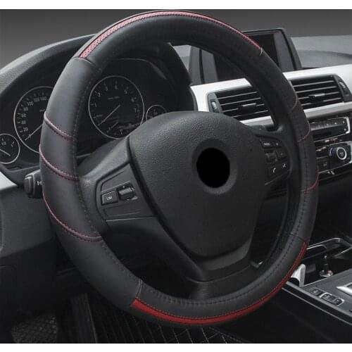 Car Auto Universal Steering Wheel Cover Glove Microfiber Breathable Anti-Slip Cover 15''/38cm Sports Steering Wheel Case