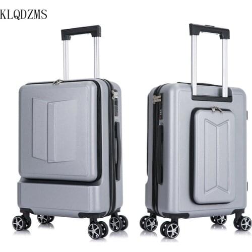 KLQDZMS 20’’24 Inch Cabin Rolling Luggage Travel Suitcase Front Pocket Lock Cover With Laptop Bag